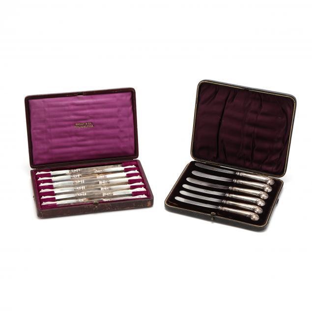 TWO CASED SETS OF ANTIQUE KNIVES