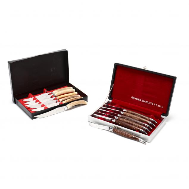 TWO CASED SETS OF VINTAGE STEAK