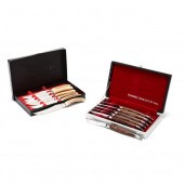 TWO CASED SETS OF VINTAGE STEA