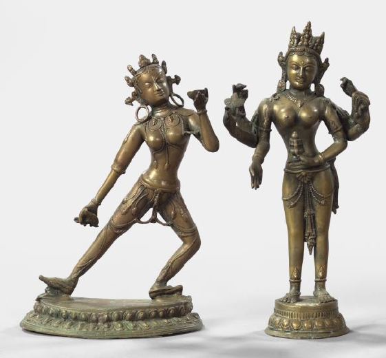 Two Cast-Bronze Figures, 