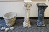 TWO CAST CEMENT COLUMN PEDESTA