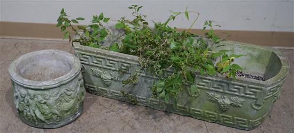 TWO CAST CEMENT JARDINIERESTwo Cast