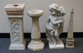 TWO CAST CEMENT PEDESTALS, FIG