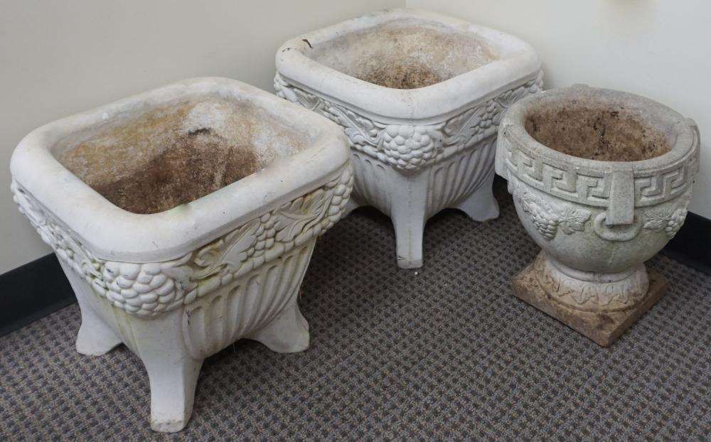 TWO CAST CEMENT SQUARE