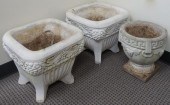TWO CAST CEMENT SQUARE JARDINI