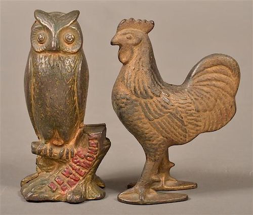 TWO CAST IRON ANIMAL FIGURAL