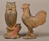 TWO CAST IRON ANIMAL FIGURAL S