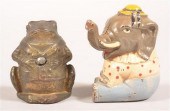 TWO CAST IRON ANIMAL STILL BAN