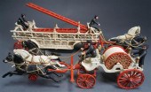 TWO CAST IRON ANTIQUE HORSE DR