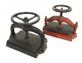 TWO CAST IRON BOOK PRESSES 19T
