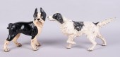 TWO CAST IRON DOORSTOPS IN THE