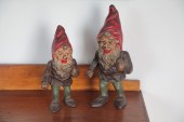 TWO CAST IRON ELVES/GNOMES.  A