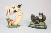 TWO CAST IRON FOLK ART DOOR ST