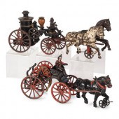 Two Cast Iron Horse Drawn Fire