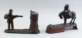 TWO CAST IRON MECHANICAL BANKS
