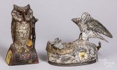 TWO CAST IRON MECHANICAL BANKS