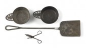 Two cast iron porringers 19th