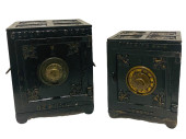TWO CAST IRON SAFE DEPOSIT BAN