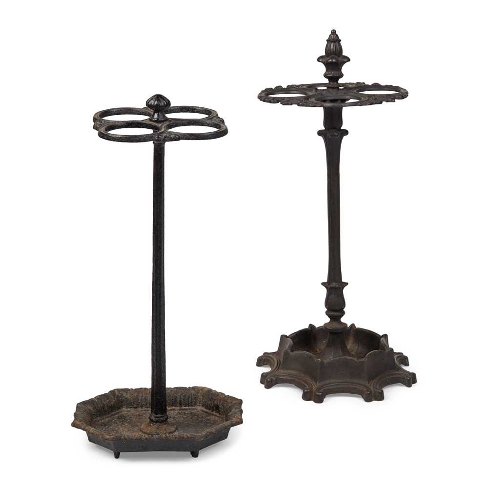 TWO CAST IRON STICK STANDS 19TH