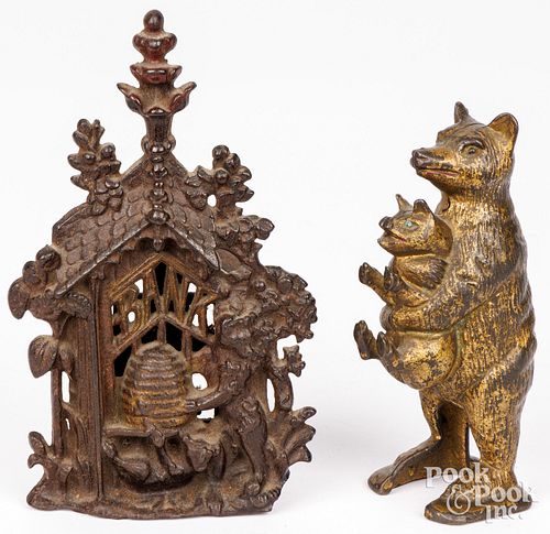 TWO CAST IRON STILL BANKSTwo cast