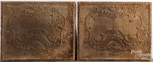TWO CAST IRON STOVE PLATESTwo