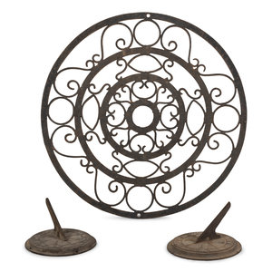 Two Cast Iron Sundials and an