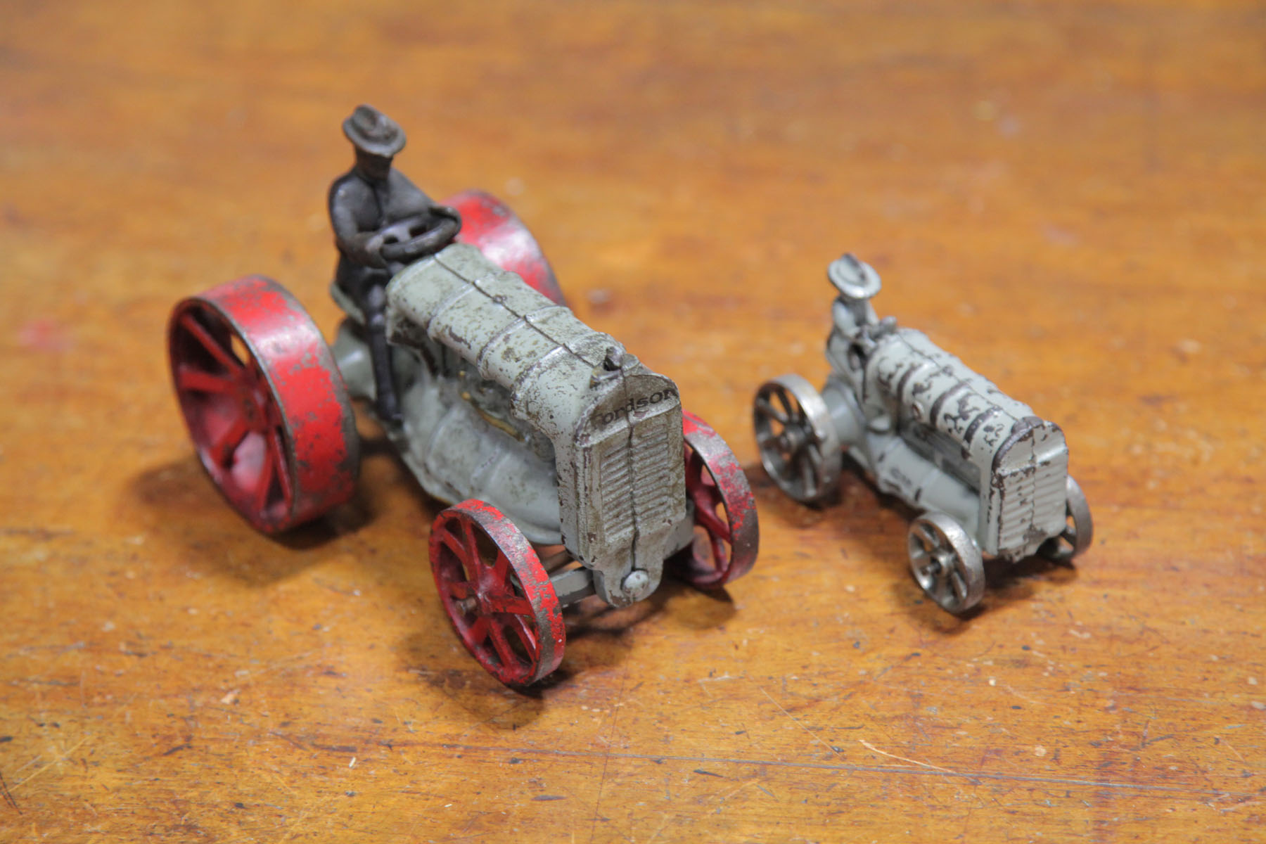 TWO CAST IRON TRACTORS. 