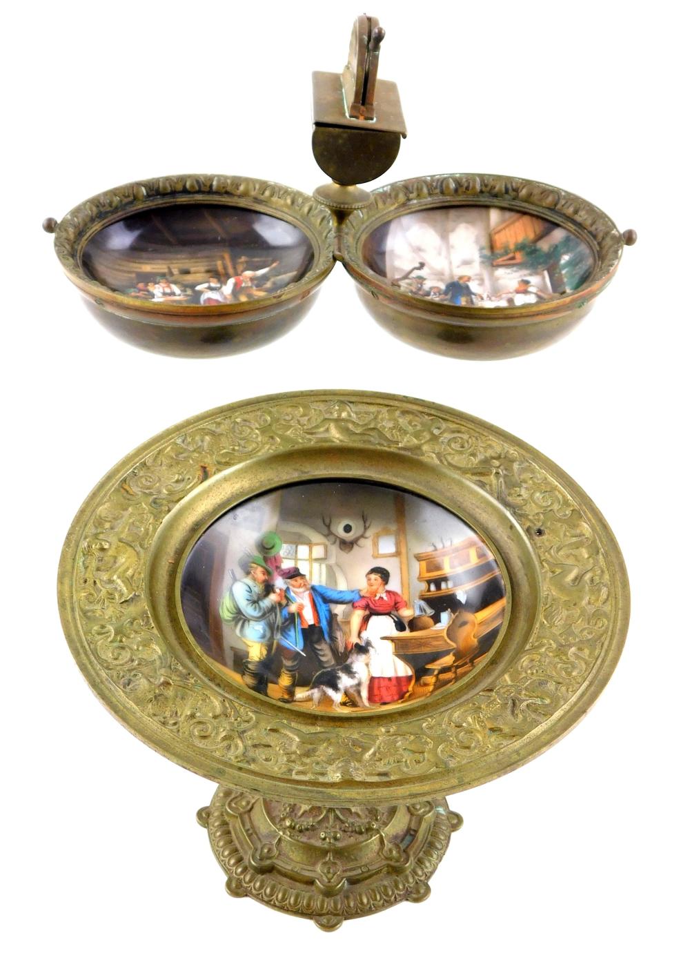 TWO CAST METAL AND HAND-PAINTED