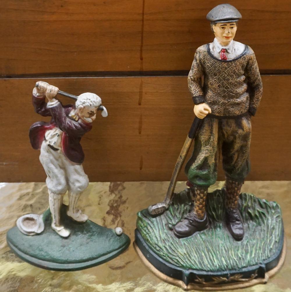 TWO CAST METAL FIGURES OF