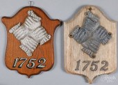TWO CAST METAL FIREMARKSTwo ca