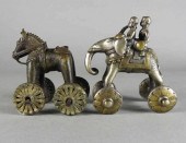 TWO CAST METAL INDIAN TEMPLE T