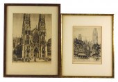 TWO CATHEDRAL ETCHINGS BY ANDR