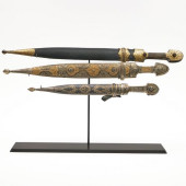 TWO CAUCASIAN SILVER KINDJALS