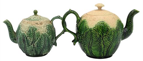 TWO CAULIFLOWER TEAPOTSTwo