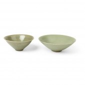 TWO CELADON-GLAZED TEABOWLS
SO