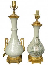 TWO CELADON GLAZED VASES MADE