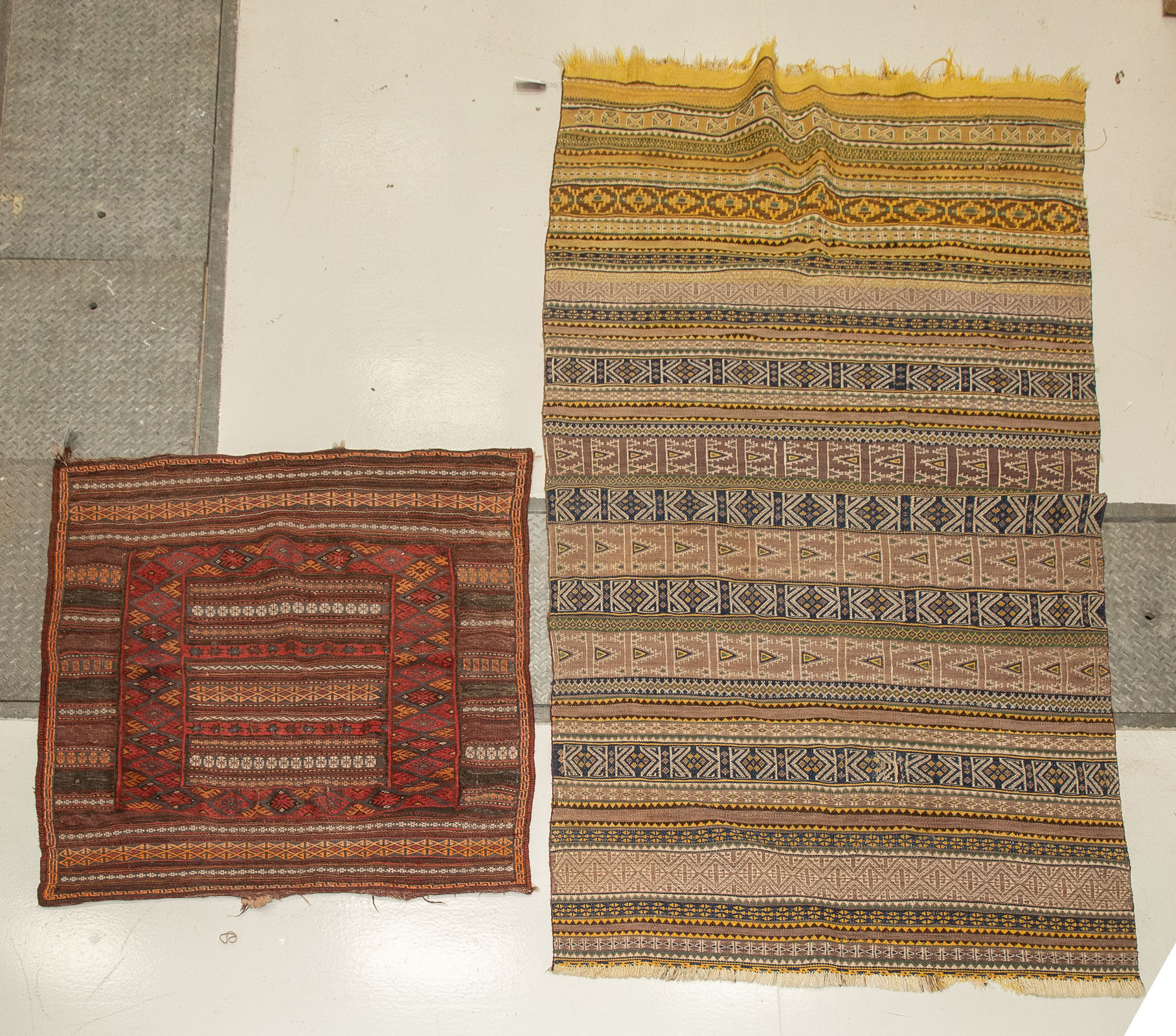 TWO CENTRAL ASIAN KILIMS; 4.5 X 9 &
