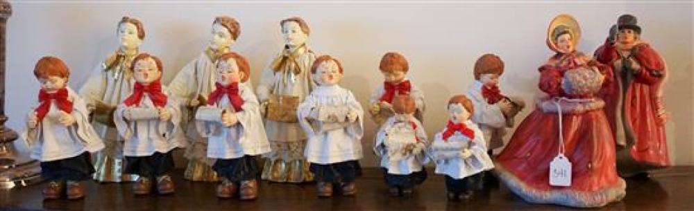 TWO CERAMIC FIGURINES, ELEVEN