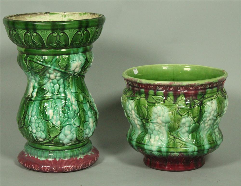 TWO CERAMIC GARDEN JARDINIERES WITH