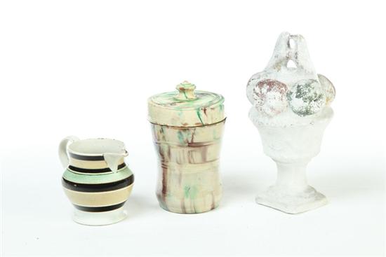 TWO CERAMIC PIECES AND CHALKWARE