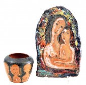 TWO CERAMIC PIECES BY MARION H