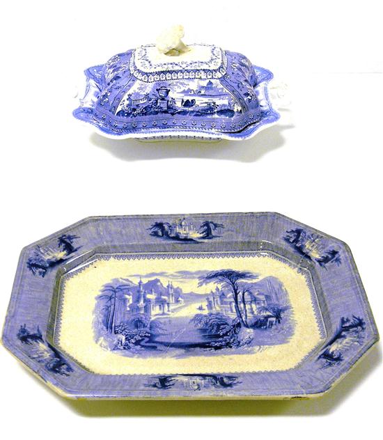 Two ceramic pieces including: