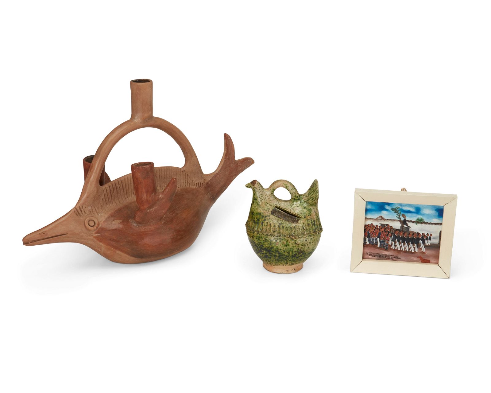 TWO CERAMIC VESSELS AND A KAQCHIKEL
