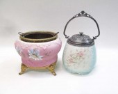 TWO C.F. MONROE CO. GLASS VESS