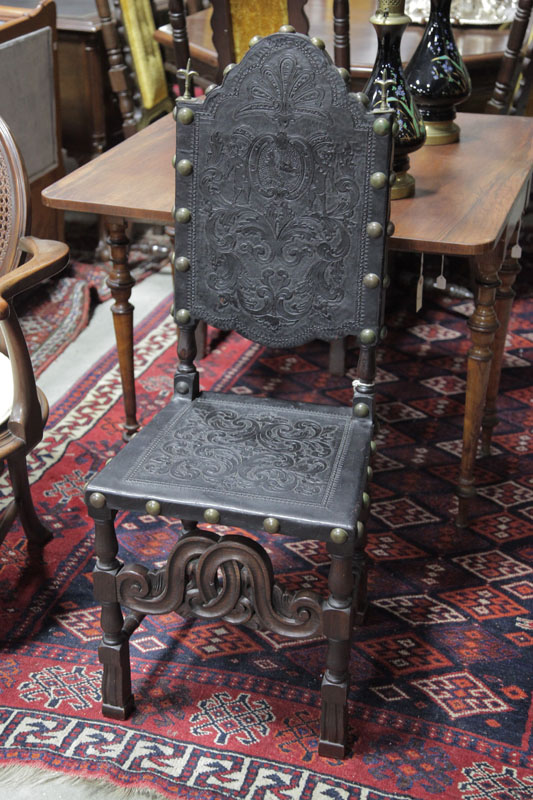TWO CHAIRS. A cane seat armchair