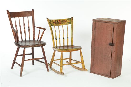 TWO CHAIRS AND A CUPBOARD. 