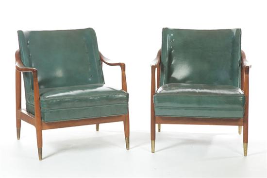 TWO CHAIRS AND A TABLE.  Mid 20th