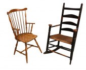 TWO CHAIRS TO INCLUDE A LADDER
