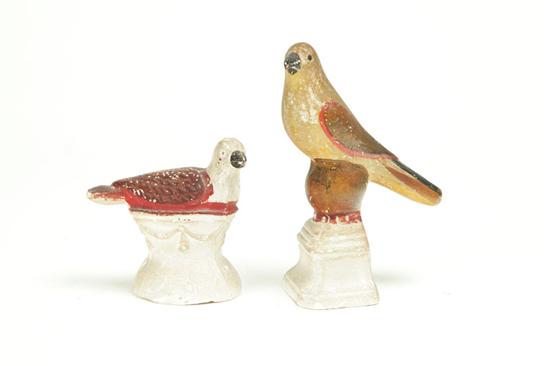 TWO CHALKWARE BIRDS.  American 