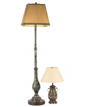TWO CHAMPLEVE LAMPSTwo Chample